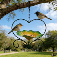 Weather Resistant Heart Shaped Bird Feeder Hanging Flower Bird Feeder Garden Decor for Gardeners, Backyard, Patio, Outdoor