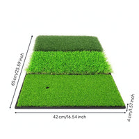 Foldable Golf Hitting Mat Three-Section Indoor Golf Practice Mat Tear-Resistant