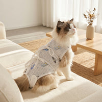 Cat Recovery Suit with Ties, Breathable Post Surgery Cat Clothing, Soft Anti Licking Pet Surgery Recovery Suit for Spay Neuter