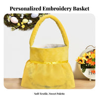 Ballet Skirt Basket Reusable Embroidered Ballet Tote Easter Tote for Girls, Kids, Gifting, Daily Use, Bedroom Decor