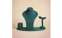 4 Pieces Jewelry Display Set Flocked Jewelry Display with Base Velvet for Vanity