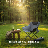 Foldable Moon Chair Thickened textile Portable Seating Easy Storage Outdoor Gear High Load Capacity for Picnickers, Fishermen, Fishing, on-the-Portable-to, Hiking, rearyard
