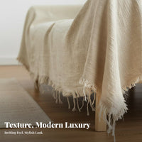 Solid Color Draping Slipcover Full Coverage Draped Furniture Throw Year-Round Use Sofa Cover Minimalist Design for Homeowners, Interior Decorators, Renters, Living Room, Lounge Area, Bedroom, Photo Shoots