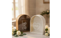 Arched Wedding Card Box Wood-Grain Wedding Card Holder Spacious Stylish for Newlyweds