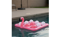 Summer Fun Inflatable Flamingo X and O Toe Game Floating X and O Toe Board Flamingo Pool Toss Game for Beach