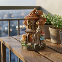 Weather-Resistant Solar Toadstool House Light Waterproof Solar Toadstool House for Patio, Yard, Balcony