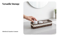 Narrow Woven container with Liner multipurpose Household Storage for Makeup Users