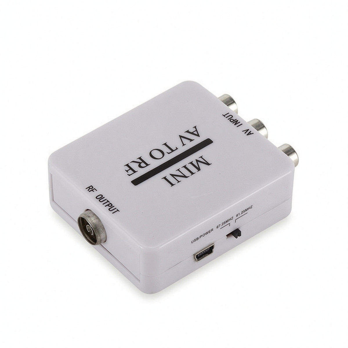 Plug-and-Play Audio-Video to RF Converter Compatible Audio-Video to RF Modulator Simple Setup Converter Box Stable for TV Hookup