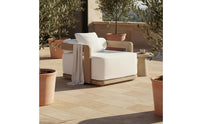 Weather-Resistant Teak Wood Sofa Set Luxury Look Teak Outdoor Sofa Easy to Clean Modern Garden Loveseat Set for Designers, Hotels, Villa, Terrace