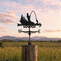 Metal Animal Weathervane for Outdoor Garden and Yard Decoration, Iron Art Craft Ornament