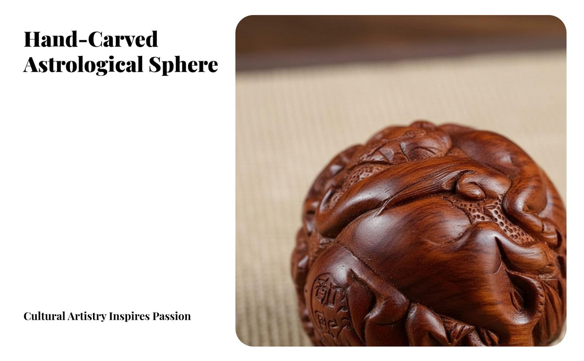 2 Pieces Chinese Astrological Hand Massage Balls Collectible Carved Wooden Baoding Balls Sturdy for Collectors, Office Workers, Stretching, Meditation