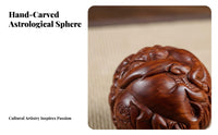 2 Pieces Chinese Astrological Hand Massage Balls Collectible Carved Wooden Baoding Balls Sturdy for Collectors, Office Workers, Stretching, Meditation