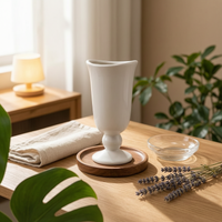 Ceramic Vase French Design Ornamental Vase Glossy Finish for Entryway