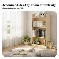 Natural Wood Construction 2-Tier Low Shelf clean design bookshelf Easy Assembly Shelving Unit Multi-Purpose for Apartment Dwellers, Homeowners, Living Room, Bay casement, Bedroom, Playroom