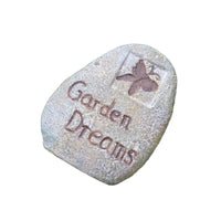 Embossed Butterfly Upright Oval Rock Ornament Raised Lettering Standing Stone Ornament Textured Faux Stone Garden Decor for Nursery-Style Arrangements