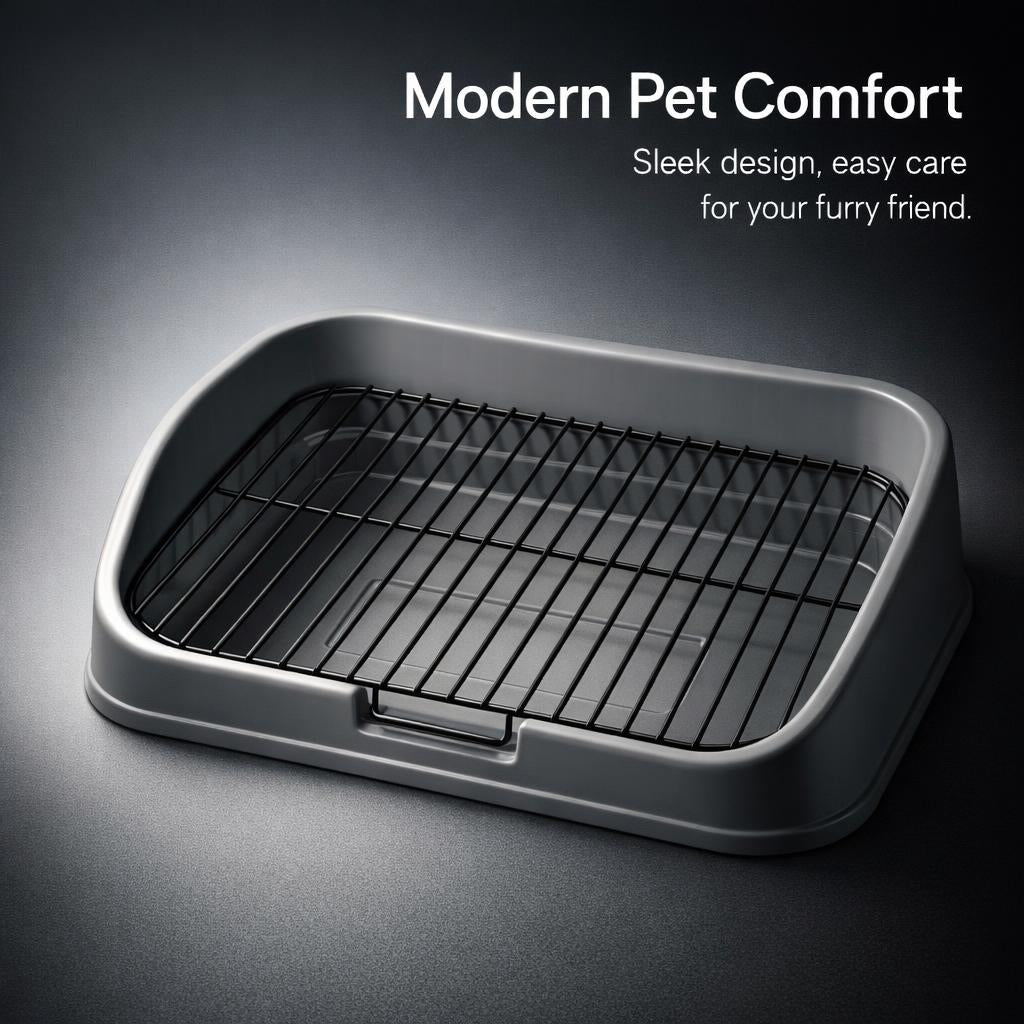 Indoor Dog Potty Tray with Removable Mesh for Homes Without Yards, Apartment Dog Toilet for Accidents, High-Sided Pet Restroom