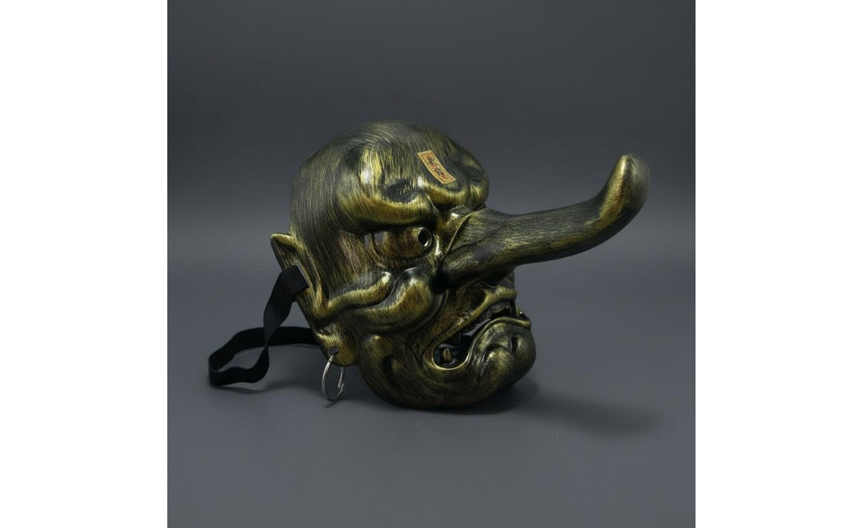 Cosplay Tengu Mask Eco-Friendly Japanese Oni Mask Cultural Theme Decorative Item Easy to Paint for Cosplayers, Anime Fans, Display Shelf, Exhibition, Tea Room