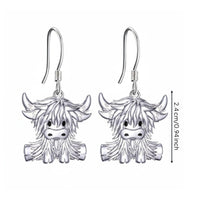 Cute Animal Charm Earrings Creative Design Shaggy Cattle Earrings Double-Sided Pattern Fashion Jewelry for Gift, Daily Wear, Festival
