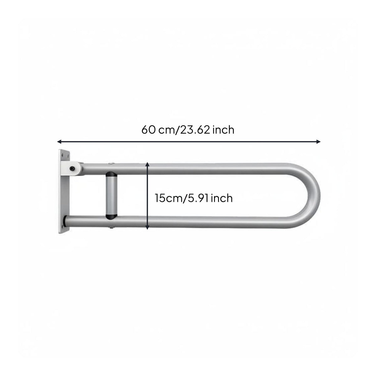Aluminum Alloy Flip up Toilet Grab Bar Space Saving Foldable Toilet Grab Bar Non-Slip Grip for Post-Surgery Patients Women