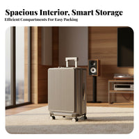 Built-in Combination Lock 20unit Side-Opening Trolley Airline-Approved Size Frontentry hard-sided hand luggage Large Capaurban Rolling Suitcase 360-Degree casters for journeyers, Frequent travelers, escapeers, Airport, escape, short journey