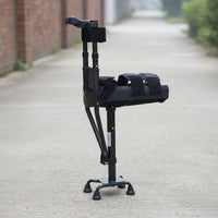 Single Leg Telescopic Mobility Aid Anti Slip Base Telescopic Knee Crutch Hands Free Knee Crutch Left and Right Foot Universal