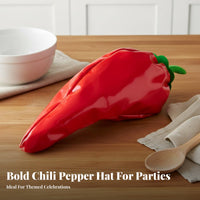 Chili Pepper Hat Novelty Red Chili Pepper Hat Easy to Wear Vegetable Costume Headwear for Adults, Stage Performances, Parties, Halloween