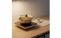 Induction and Gas Compatible Korean Ramen Pot Multi-Purpose Instant Pasta Pot Easy to Clean Double Handle Stockpot Lightweight for Singles, Students, Home Kitchen, Dorm Room