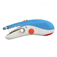 Compact Mini Electric Sewing Machine Metal Needle Handheld Sewing Machine Curved Shape Stitching Device Easy to Use for Mending