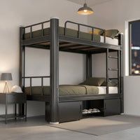 Steel Bunk Bed with Guardrails Space-Saving Metal Bunk Bed with Ladder Reinforced for Students, Workers, Dorm Rooms, Shared Bedrooms, Hostels