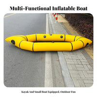 Hard Bottom Portable Packraft Lightweight Design Inflatable Boat Easy Storage Kayak Heavy Duty for Outdoor Enthusiasts, Adventurers, Rivers, River, Lakes, Travel