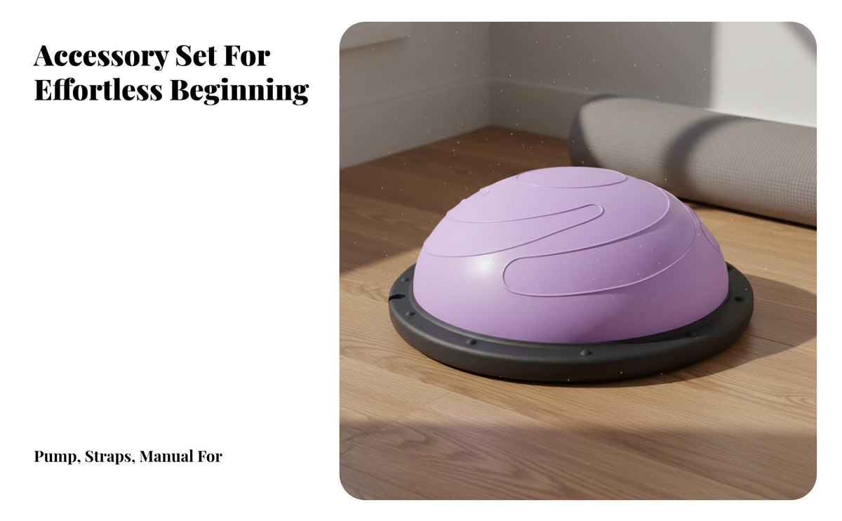Full Body Workout Fitness Half Ball Anti-Slip Base Half Balance Ball Sturdy and Long-Lasting for Beginners, Athletes, Home Gym