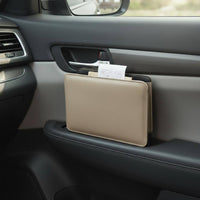 Multifunctional Hanging Car Garbage Can Easy to Clean Hanging Car Trash Can Large Capacity Leather Vehicle Garbage Bin for Commuters
