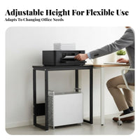 Space-Saving Wheeled Computer Tower Shelf Multi-Functional Printer Stand Mobile Design Office Furniture Lockable Casters for Students, PC gaming enthusiasts, Study Room, Under Desk, Bedroom