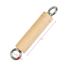 Fitness Cable Handle Wooden Double-Loop Handle Silver Hardware Exercise Gear for Home Workout