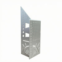 Aluminum Alloy 90 Degree Square Ruler Etched Scale 45 Degree Ruler Multifunction Layout Tool Slotted Cutouts for Drawing Work