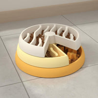 3-Layer Puzzle Food Bowl Rotating Maze Pet Feeder Easy to Clean Interactive Slow Feeder Bowl for Dogs, Young Dogs