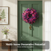 Artificial Flower Wreath Lively Hues Seasonal Summer Wreath House Decoration Lifelike Wall Hanging No Maintenance for Farmhouse