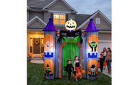Haunted Castle Arch Easy to Inflate Inflatable Arch with Lights Walk-Through Prop Sturdy Inflatable Castle Medieval