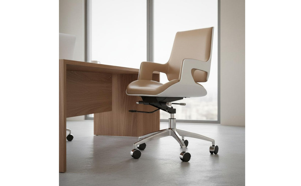Mobile Office Chair with Arms Height Adjustable Modern Computer Chair Minimalist Style for Conference Room