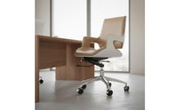Mobile Office Chair with Arms Height Adjustable Modern Computer Chair Minimalist Style for Conference Room