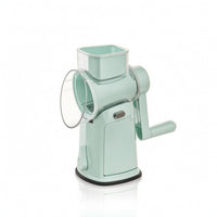 5-Blade Manual Countertop Rotary Drum Cutter Space-Saving Mandoline Cutter with Suction Base for Meal Prep