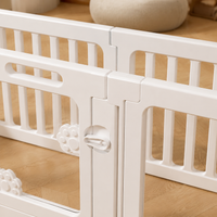 White Plastic Rabbit Enclosure, Modular Playpen 8 Panels 50×60cm, Indoor Outdoor Play Area for Small Animals, with Accessories