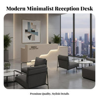 Modern LED Reception Desk Light Luxury Design Modern Reception Desk Thickened Desktop Illuminated Welcome Counter for Business Owners, Company Lobby