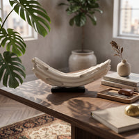 Arched Sculpture with Base Modern Tabletop Sculpture Abstract for Living Room