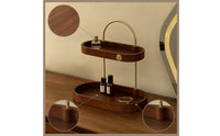 Desktop Storage Rack Compact Two-Tier Organizer Metal Desktop Organizer with Handle for Vanity