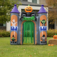 Halloween Inflatable Haunted House Castle Archway Tall Castle Archway Inflatable Decoration Giant Bright for Homeowners, Yard