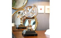 Crystal Globe Ornament Transparent Gold Metal Globe Ornament Transparent Metal Display Stand
