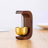 Wooden Entry Chime No Required Door Chime Soothing Sound Wood and Brass Bell for Shop Entrance