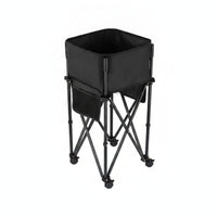 Portable Foldable Storage Rack Metal Frame Textile Storage Bin Open Top Bin Shelf Organizer Cylindrical for Outdoor