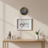 Sea Glass Beverage Art Materials Sea Glass Art Frame Unique Gift House Decoration for Friends